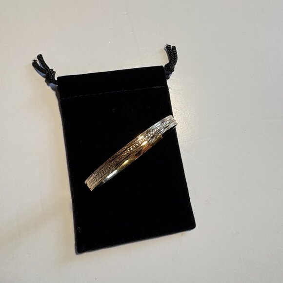 Lifetime Jewelry Gold Plated Bangle Bracelet with Decorative Engraving - Picture 6 of 9